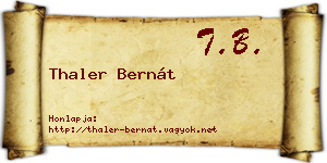 Thaler Bernát névjegykártya